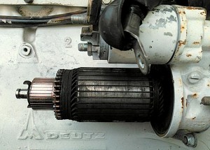 geöffneter Anlasser am Deutz F6L912 ~ Rotor