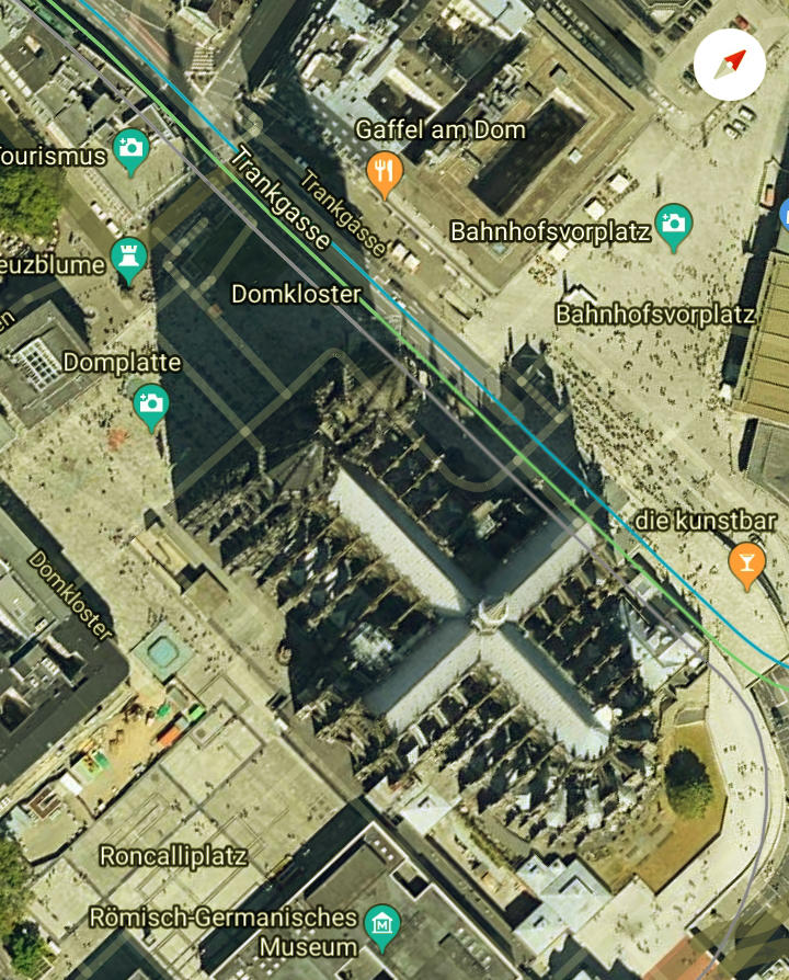 Luftbild Dom zu Köln ~ Dank an Google Maps